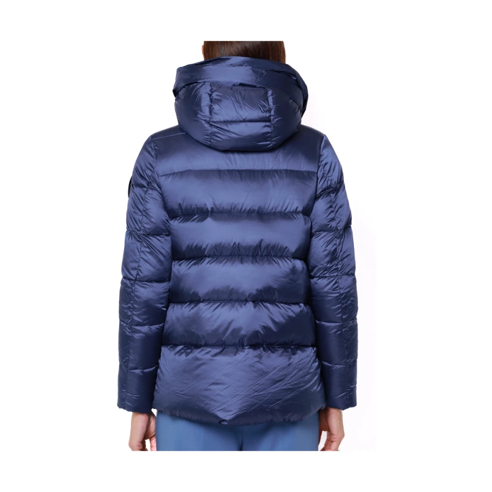 BomBoogie Korte Blauwe Hooded Winterjas Blue Dames