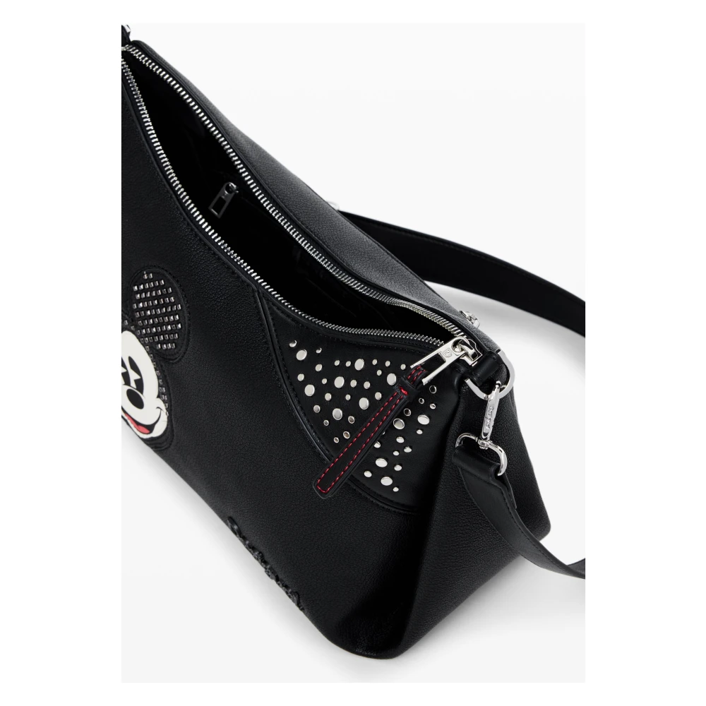 Desigual Zwarte Handtas Zippée Polyurethaan Polyester Black Dames