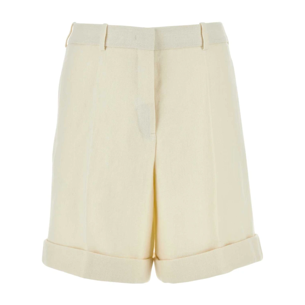 Jil Sander Ivory Hennep Shorts Beige Dames