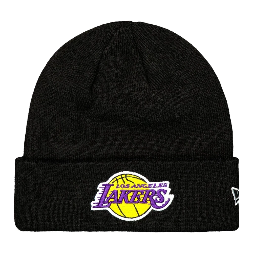 New era Zwarte Lakers Manchet Beanie Hoed Black Heren