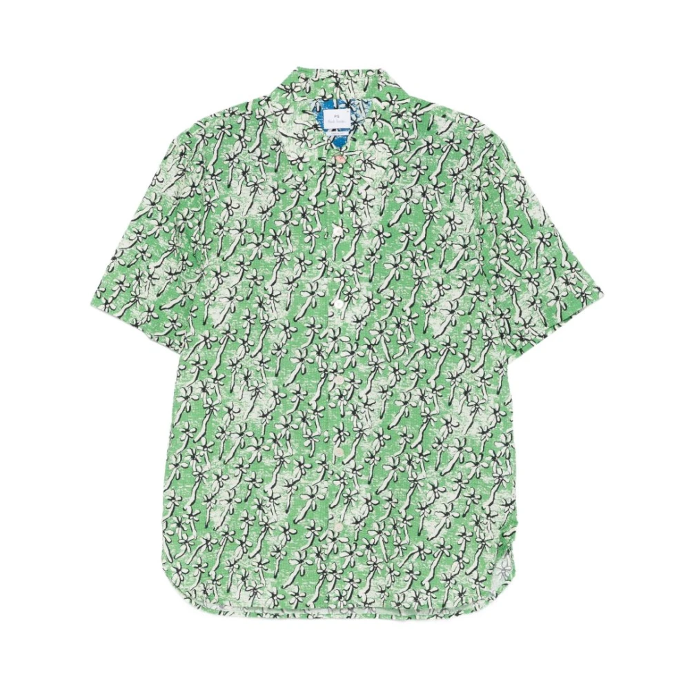 Paul Smith Hombre Verde - Camisa De Manga Corta Con Estampado Floral Y Botones - Shirts - Xl