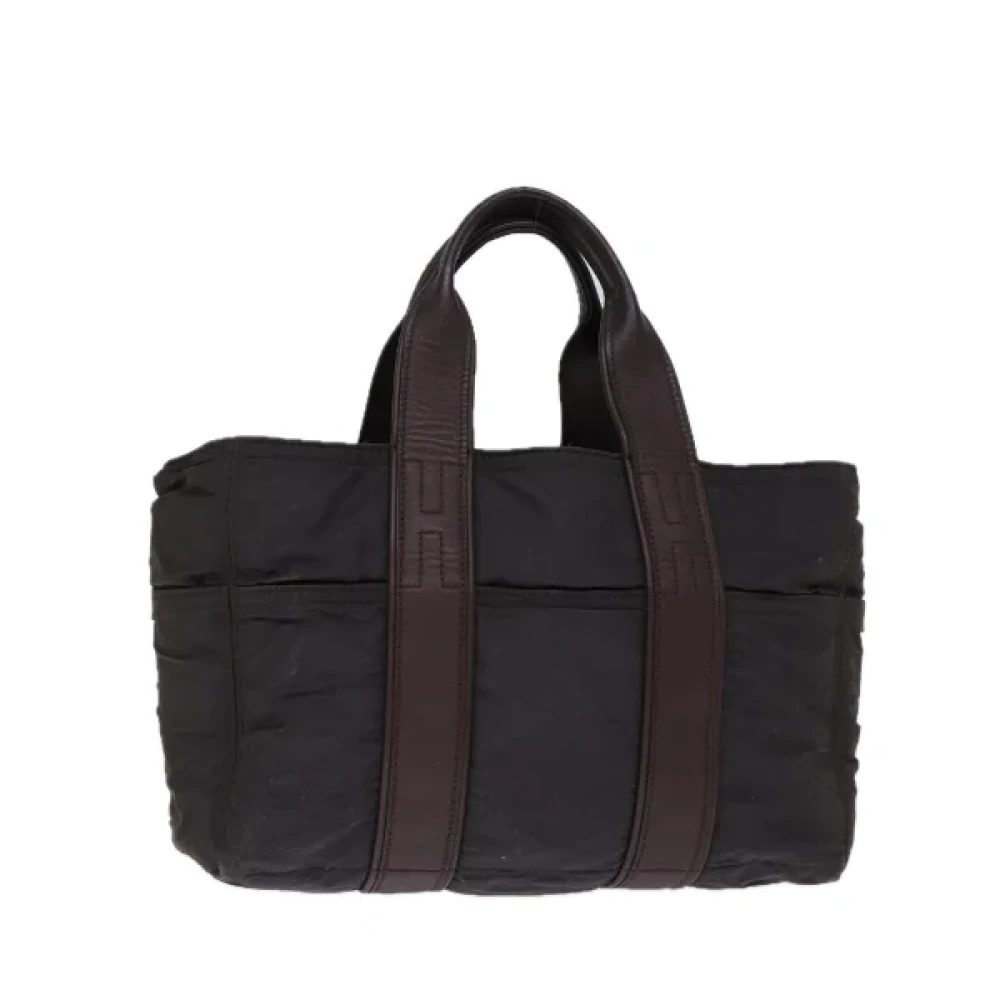 Hermès Vintage Pre-owned Nylon handbags Brown Dames