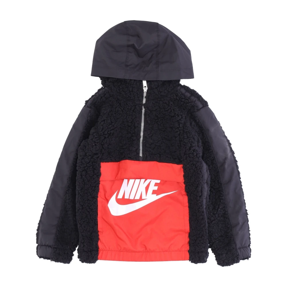 Nike Sherpa Half Zip Barn Hoodie Svart/Röd Multicolor, Pojke