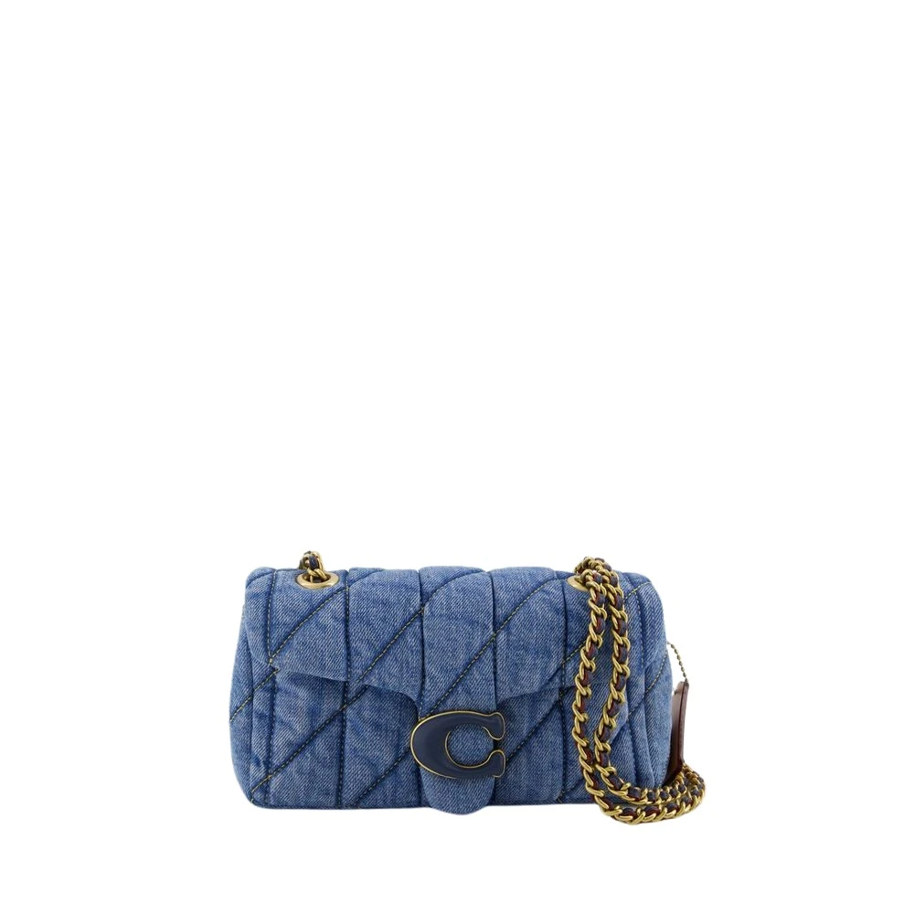Coach Blauwe Canvas Schoudertas met Klep Blue Dames