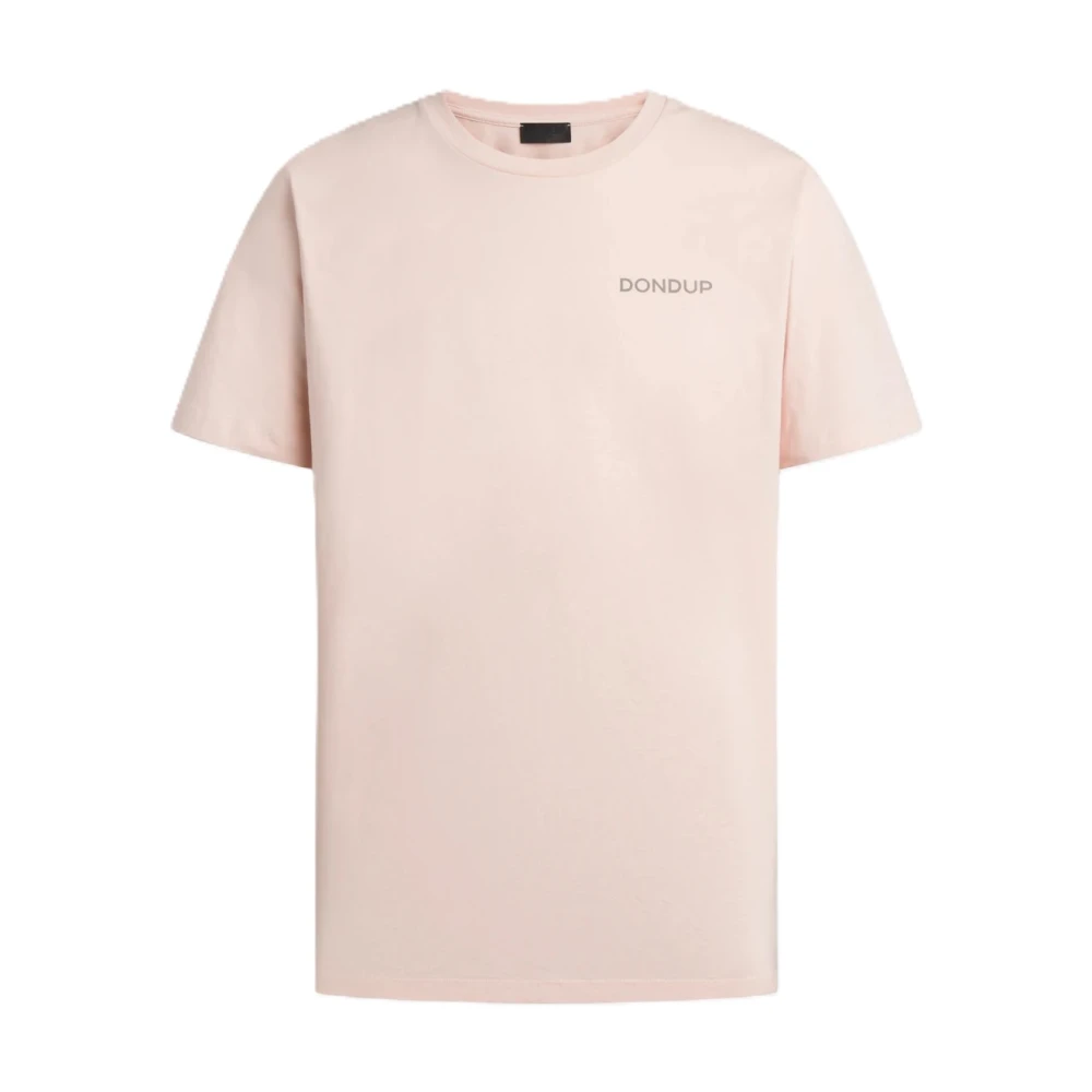 Dondup Mannelijk Roze Tops Heren, L, Katoen, T-Shirt Met Ronde Hals