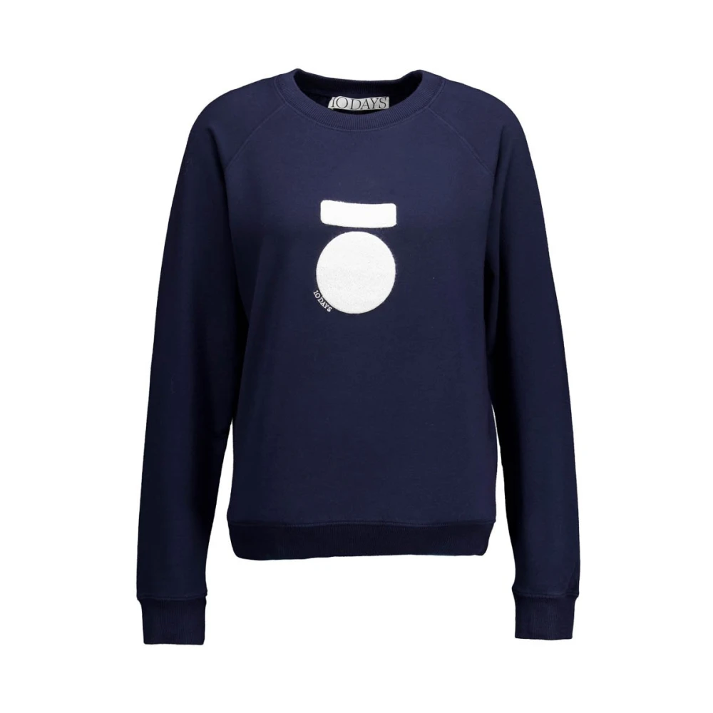 10Days Donkerblauwe Cropped Sweater voor Vrouwen Blue Dames