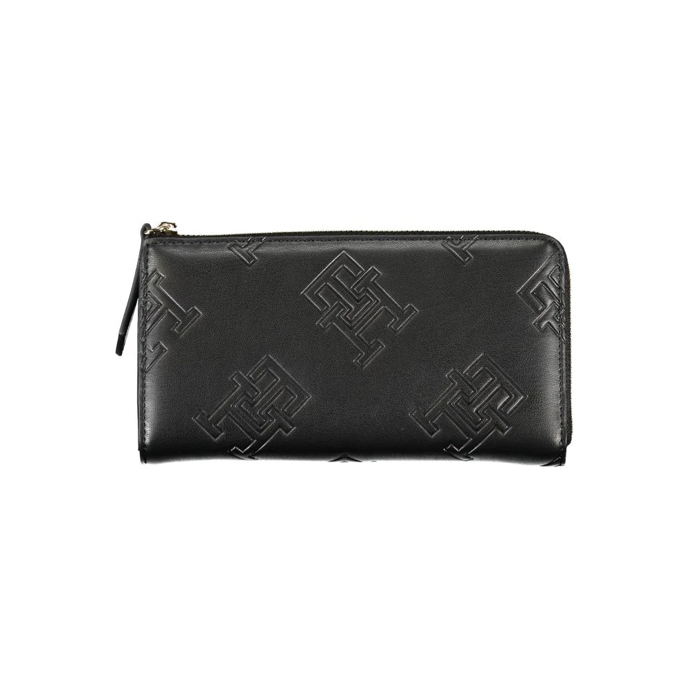Tommy Hilfiger Elegante Portemonnee met Rits en Contrasterende Accenten Black Dames