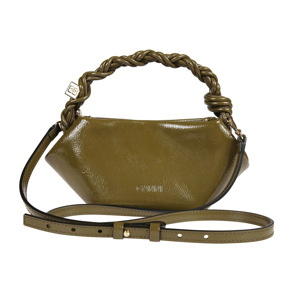 Ganni Mini Bou Tote Tas Green Dames
