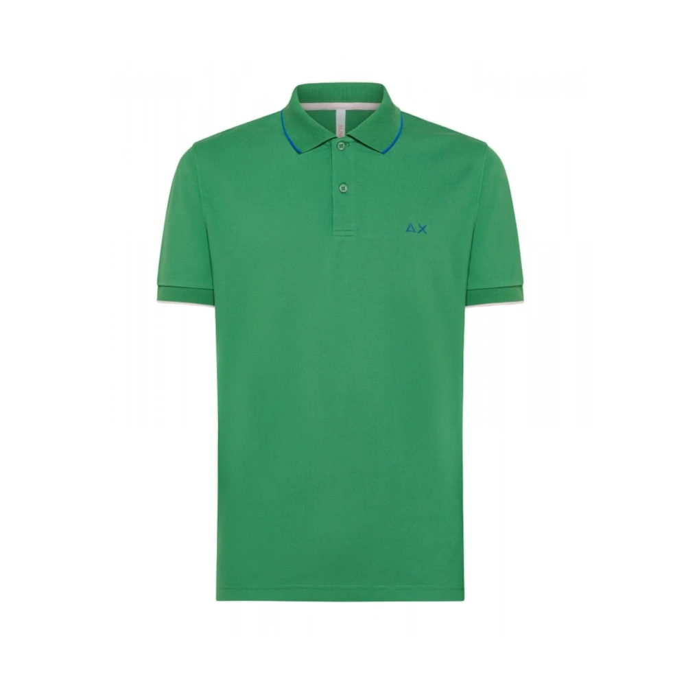 Sun68 Slim Kraag Polo Shirt Groen Green Heren
