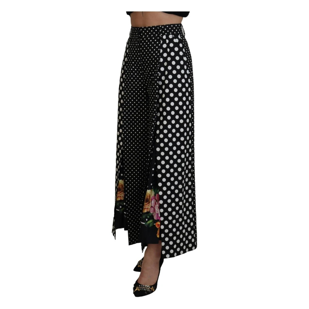 Dolce & Gabbana Broek met hoge taille en veelkleurige polka dots Multicolor Dames