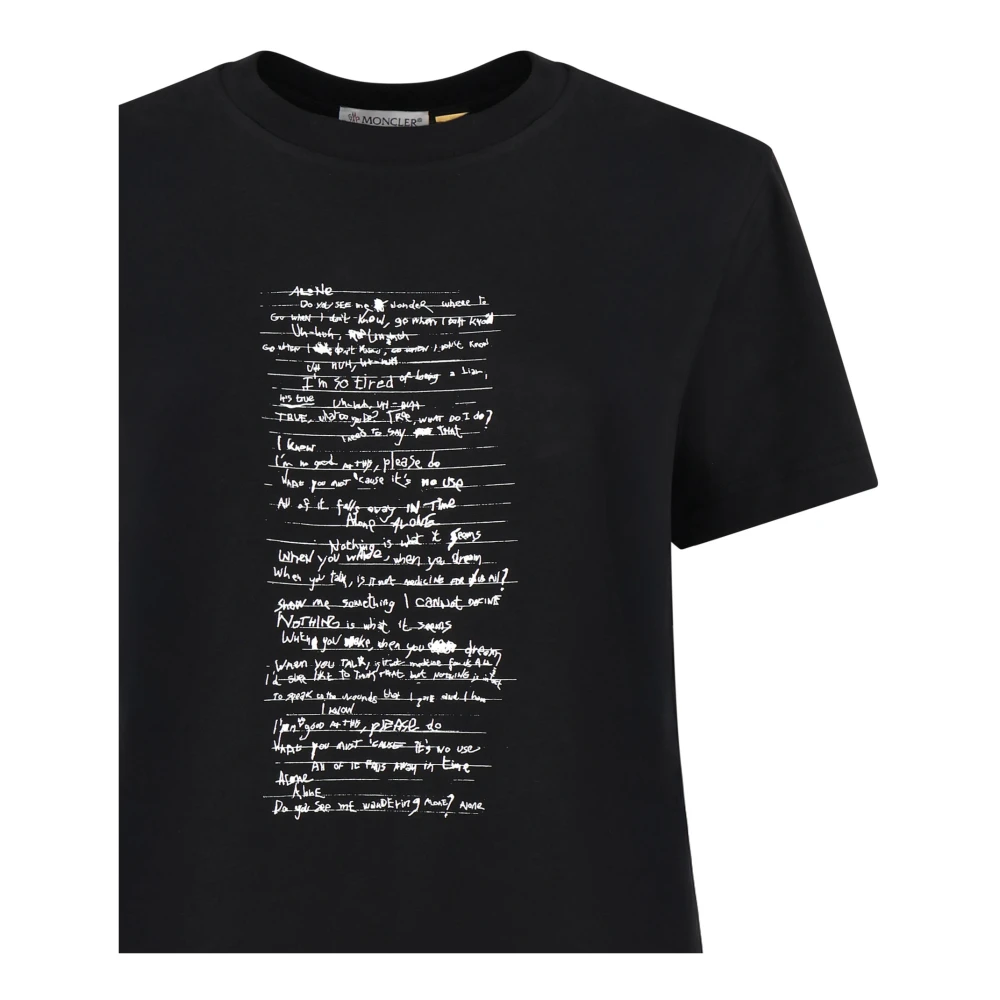 Moncler Zwarte katoenen T-shirt met Willow Smith Black Dames