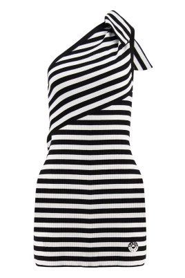 Robe asymétrique à rayures