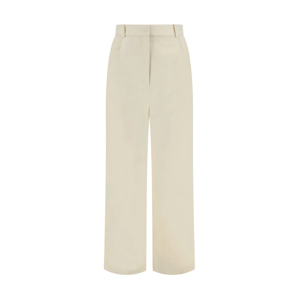 Loulou Studio Katoenen broek met verborgen sluiting zakken White Dames