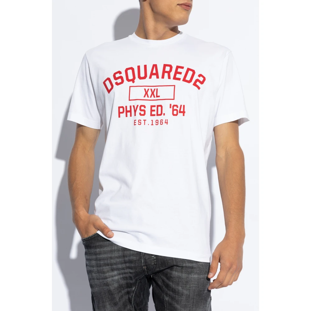 Dsquared2 T-shirt met logo White Heren