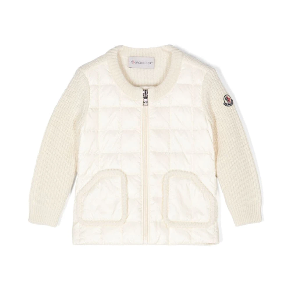 Moncler Vit Stickad Cardigan Tröja White, Pojke