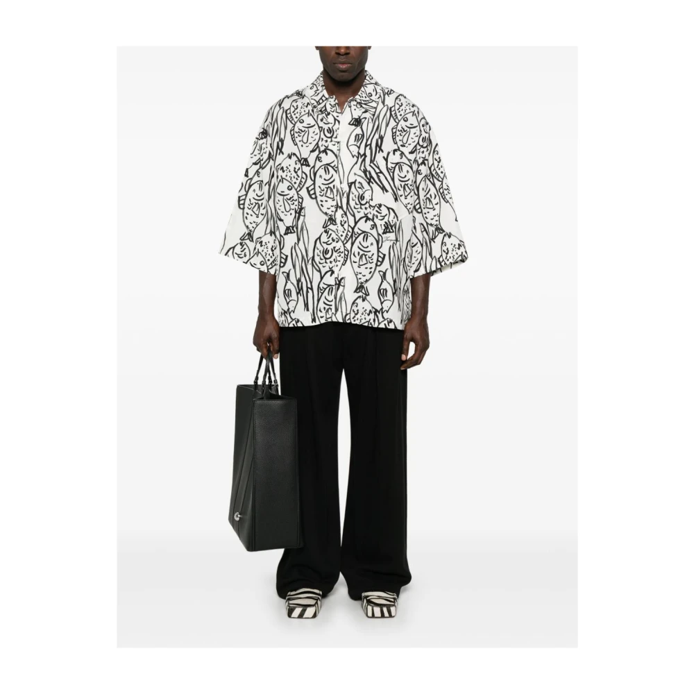 Jacquemus Zwarte overhemd voor moderne mannen White Heren
