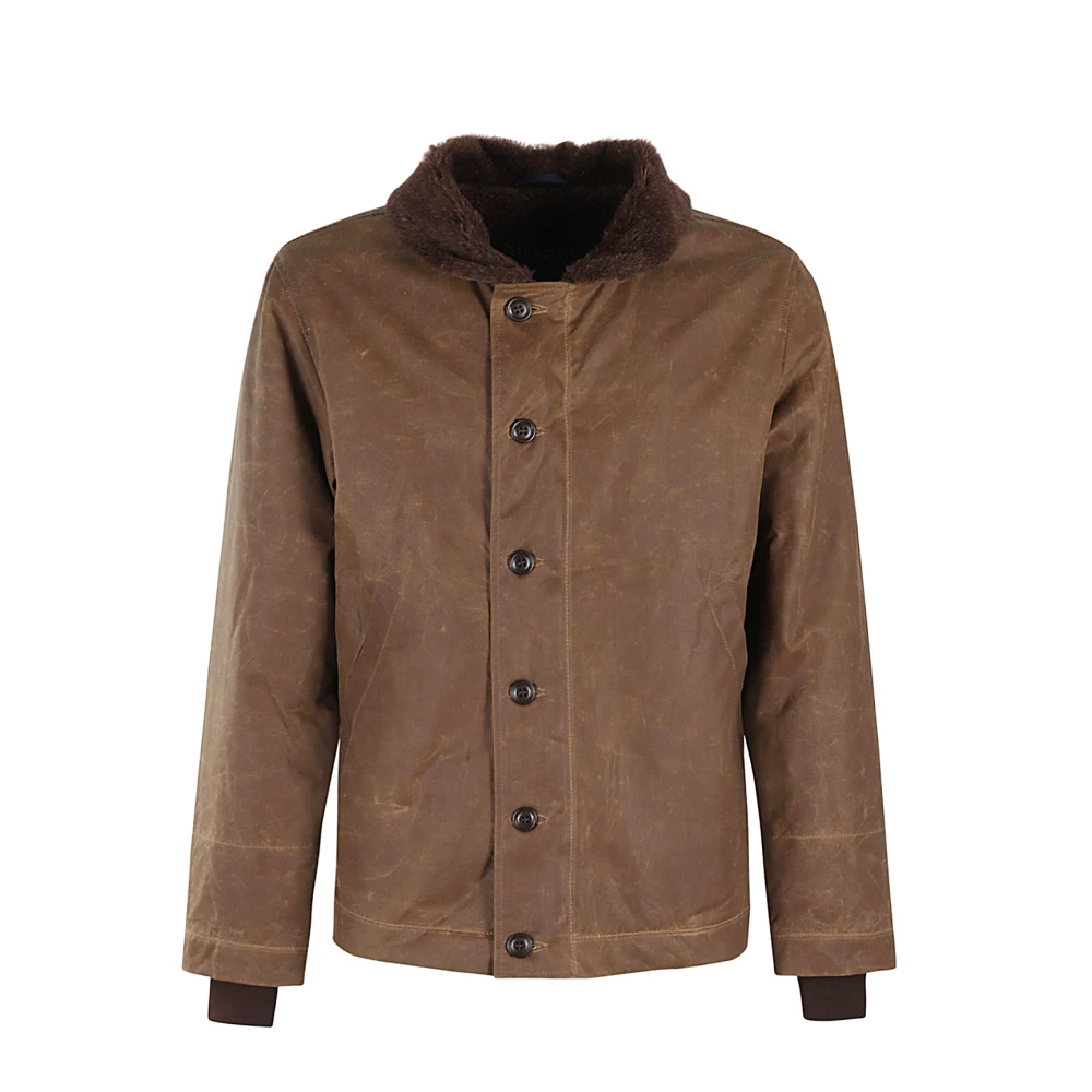Manifattura Ceccarelli Katoenen Jas Brown Heren