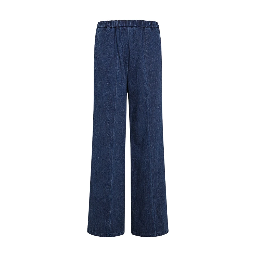 Forte Denim Elastische Broek Blue Dames