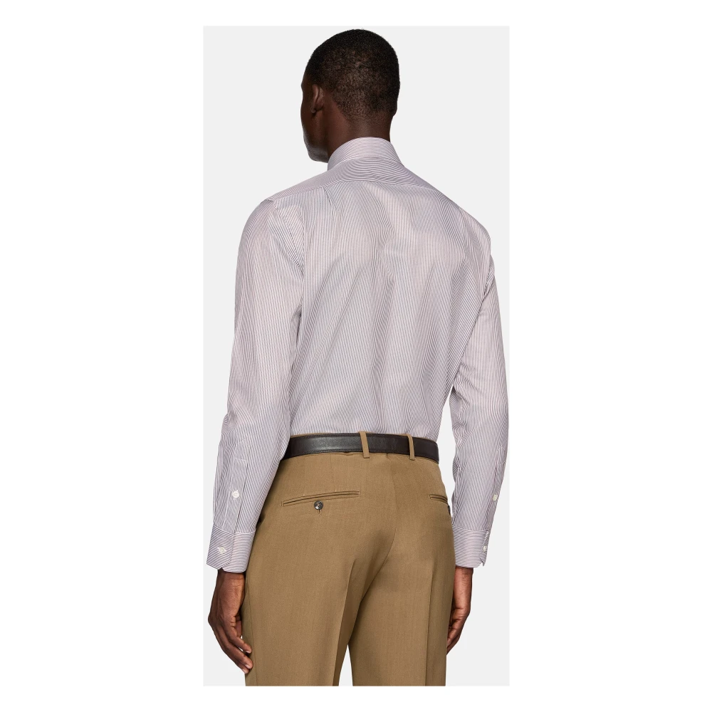 Boggi Milano Regular Fit gestreept overhemd van katoen Brown Heren