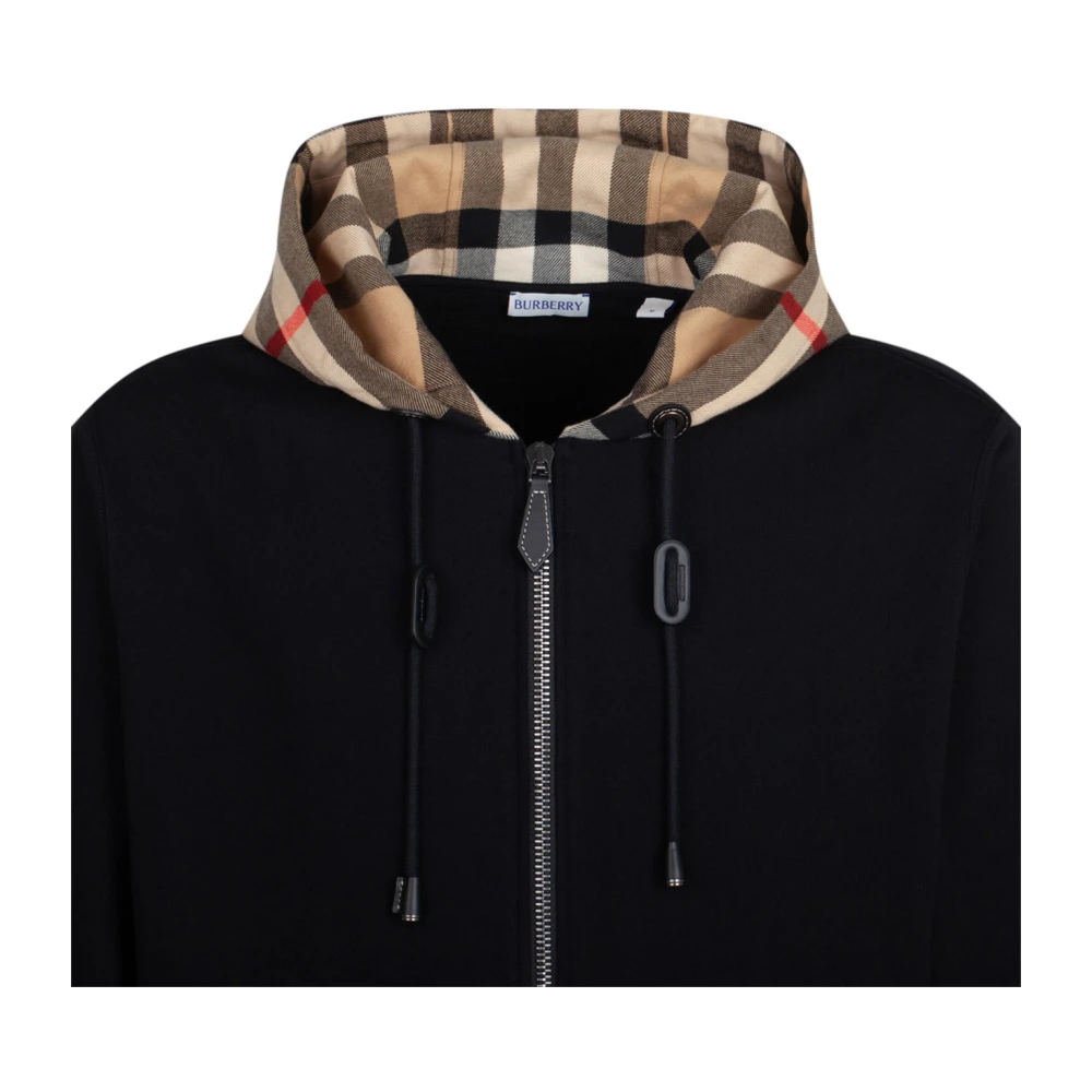 Burberry Geruite Hoodie Black Heren
