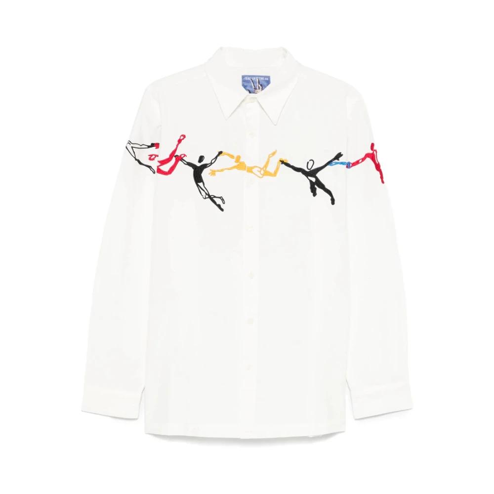 KidSuper Studios Witte Klassieke Kraag Lange Mouw Overhemd White Heren