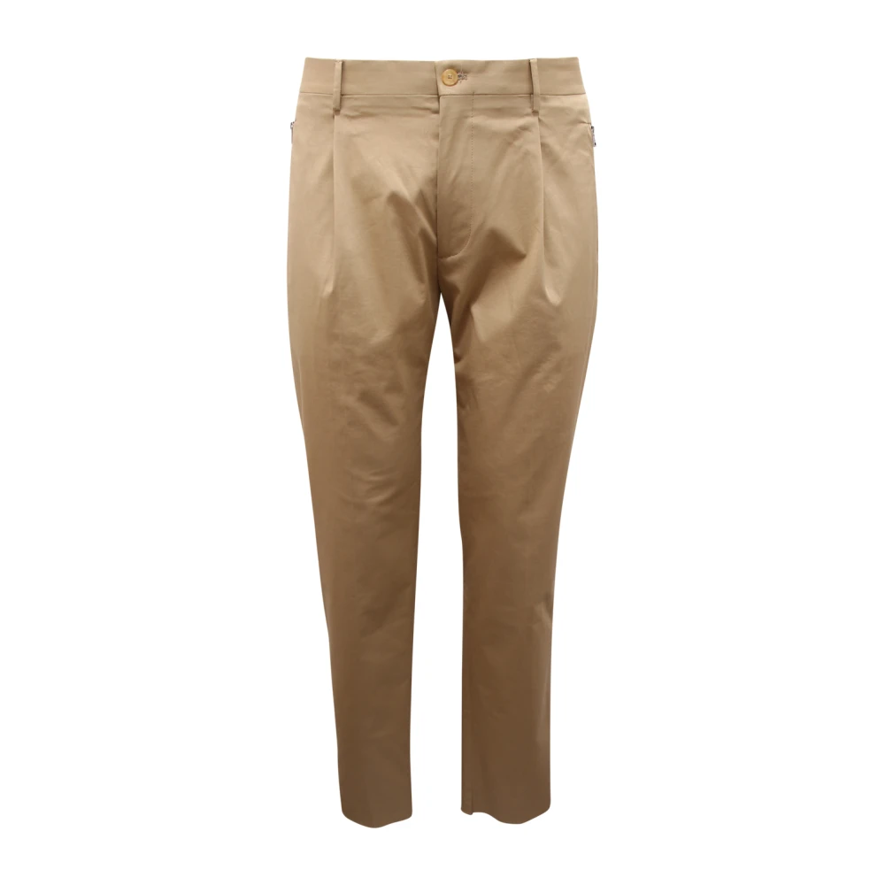 Etro Men's Beige Pantalone Pinces Trousers - Slim-Fit Trousers - 2XL - Trousers