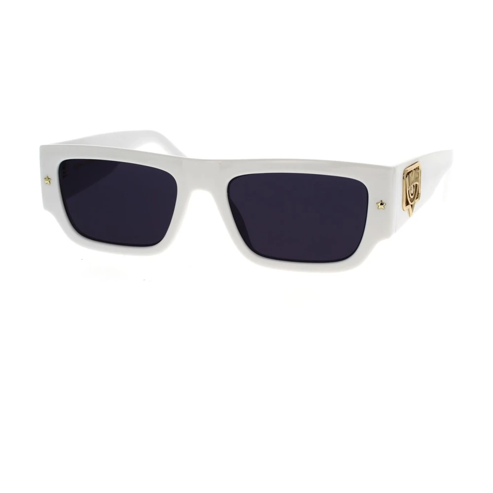 Chiara Ferragni Collection Women's White Sunglasses, 53 Mm, Rectangular Sunglasses With Eyelike Logo And Stars