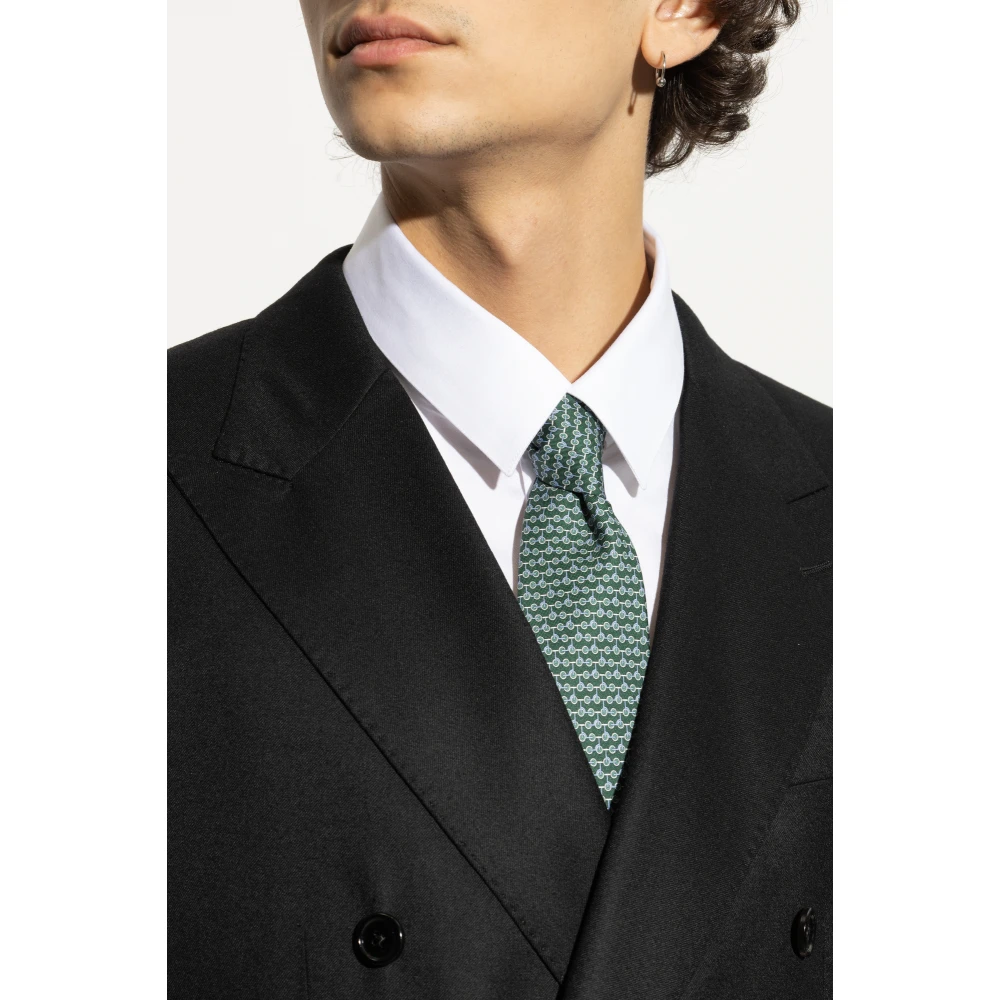 Salvatore Ferragamo Zijden stropdas Green Heren