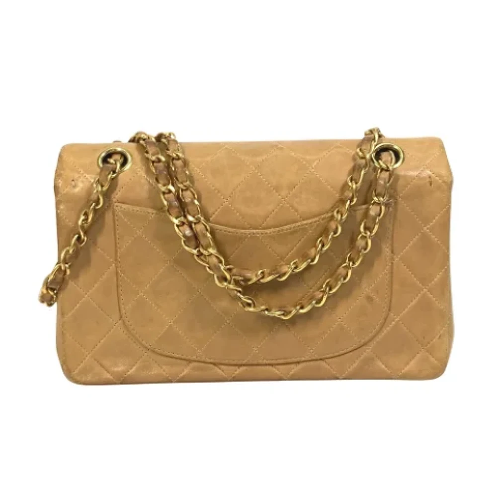 Chanel Vintage Pre-owned Leather chanel-bags Beige Dames