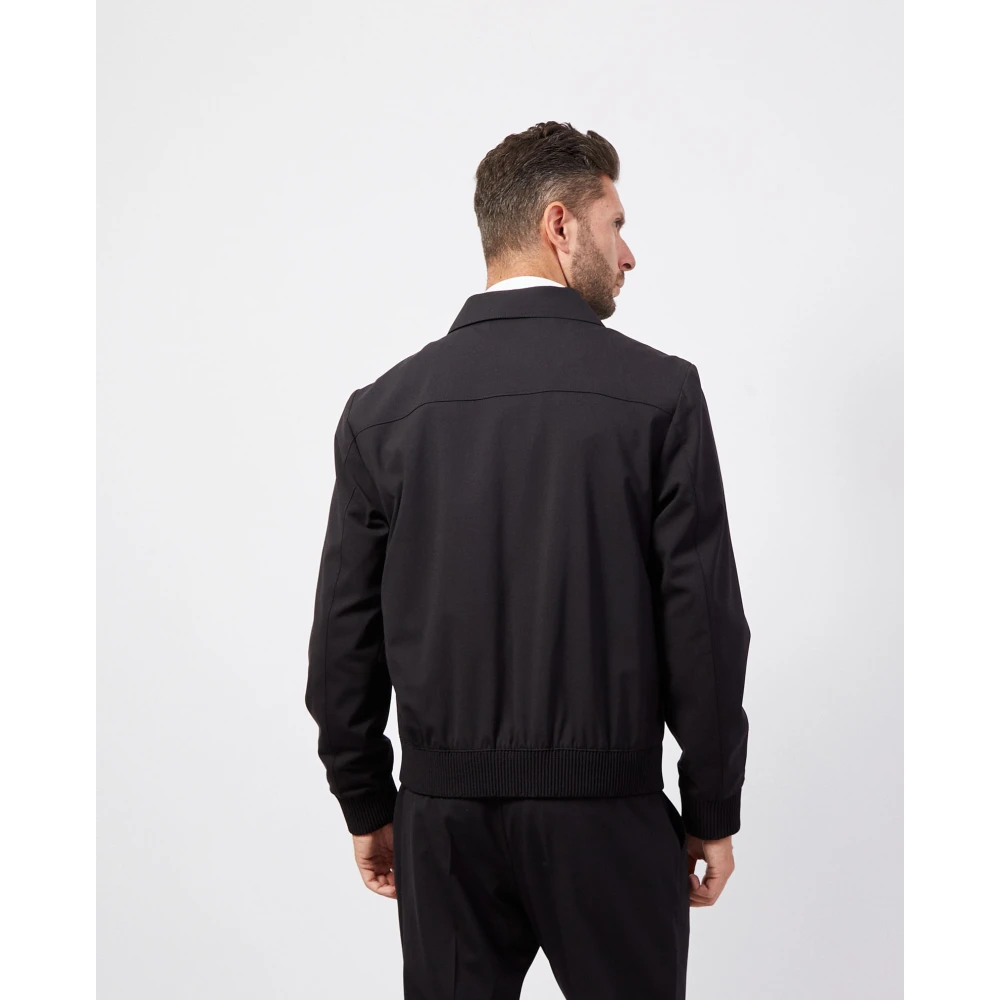 Hugo Boss Moderne Zwarte Jas Straight Slim Fit Black Heren