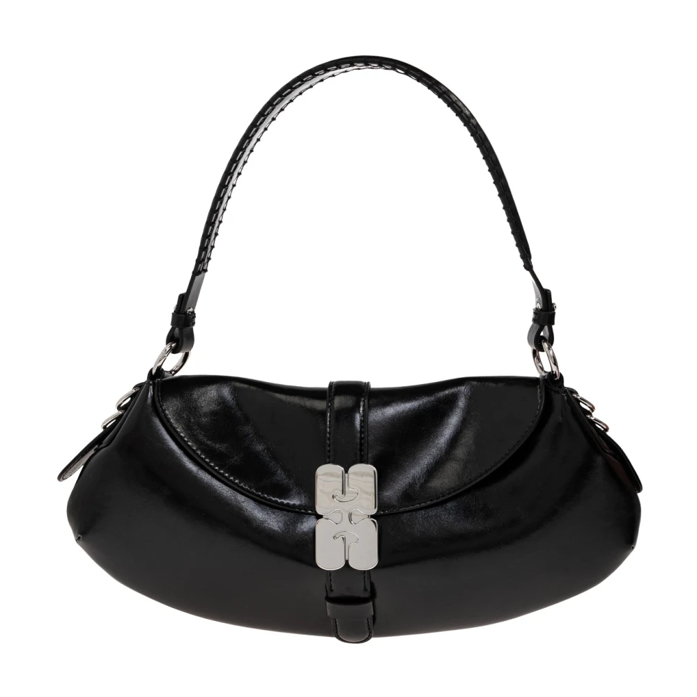 Ganni Women's Black Eco Leather Bag - Handbags - One Size - Bags