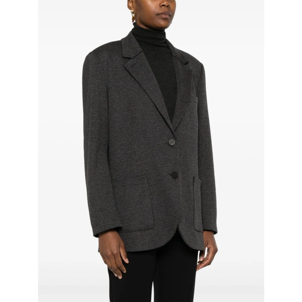 Harris Wharf London Blazer met Pied-de-Poulepatroon Gray Dames