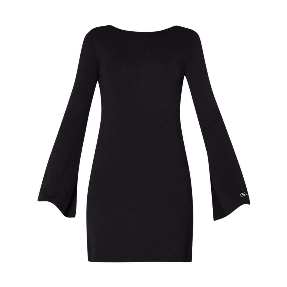 Liu Jo Zwarte Gebreide Mini Jurk Black Dames