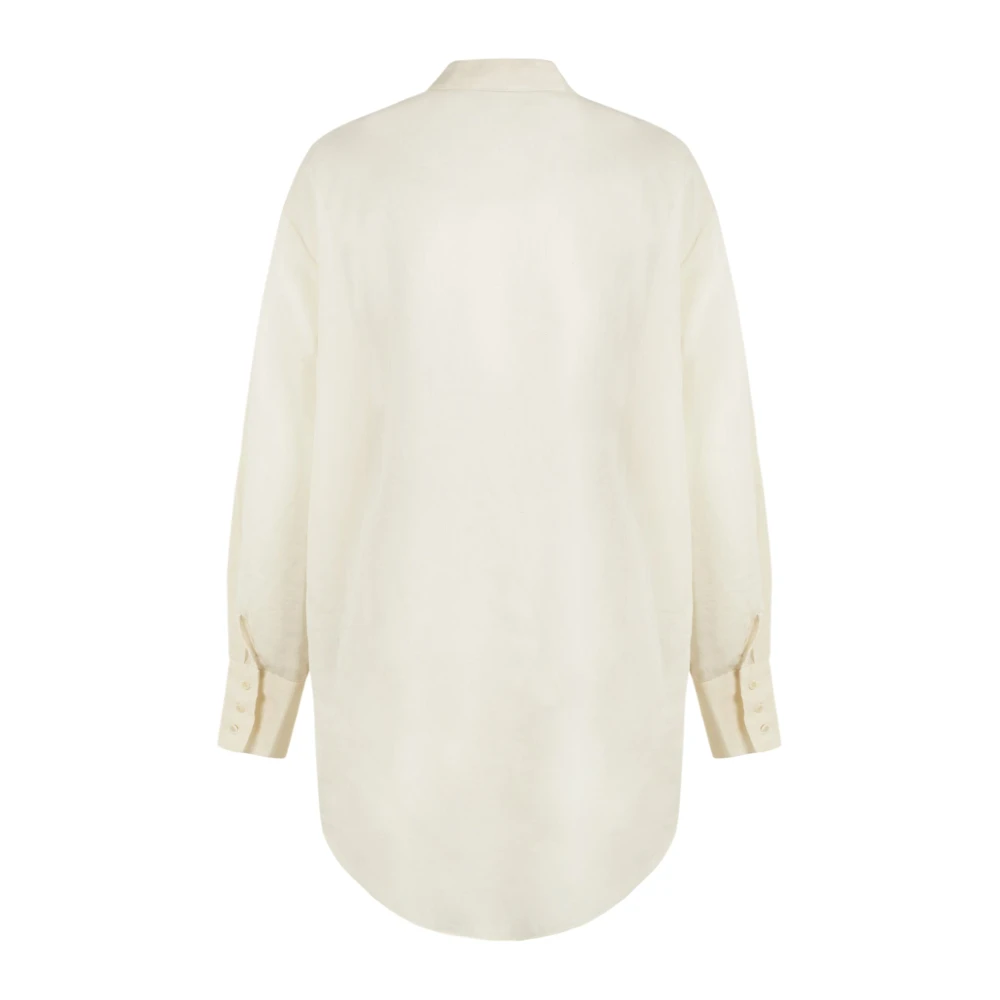 Cortana Heren Katoenen Overhemd Beige Dames