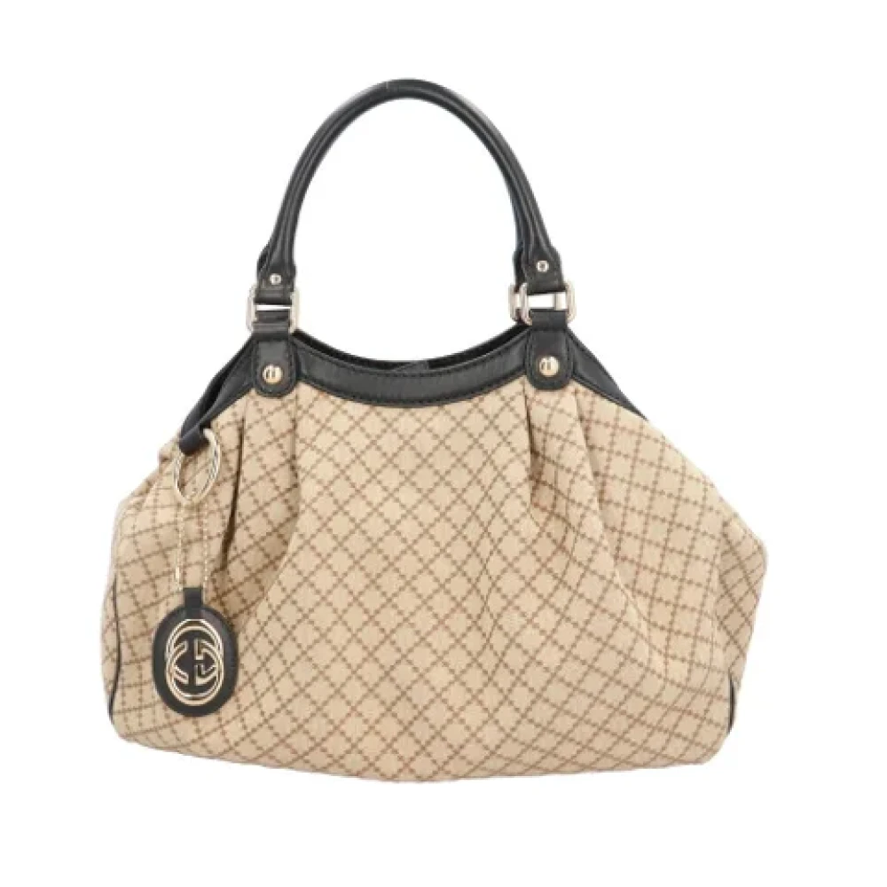 Gucci Vintage Pre-owned Canvas handbags Beige Dames