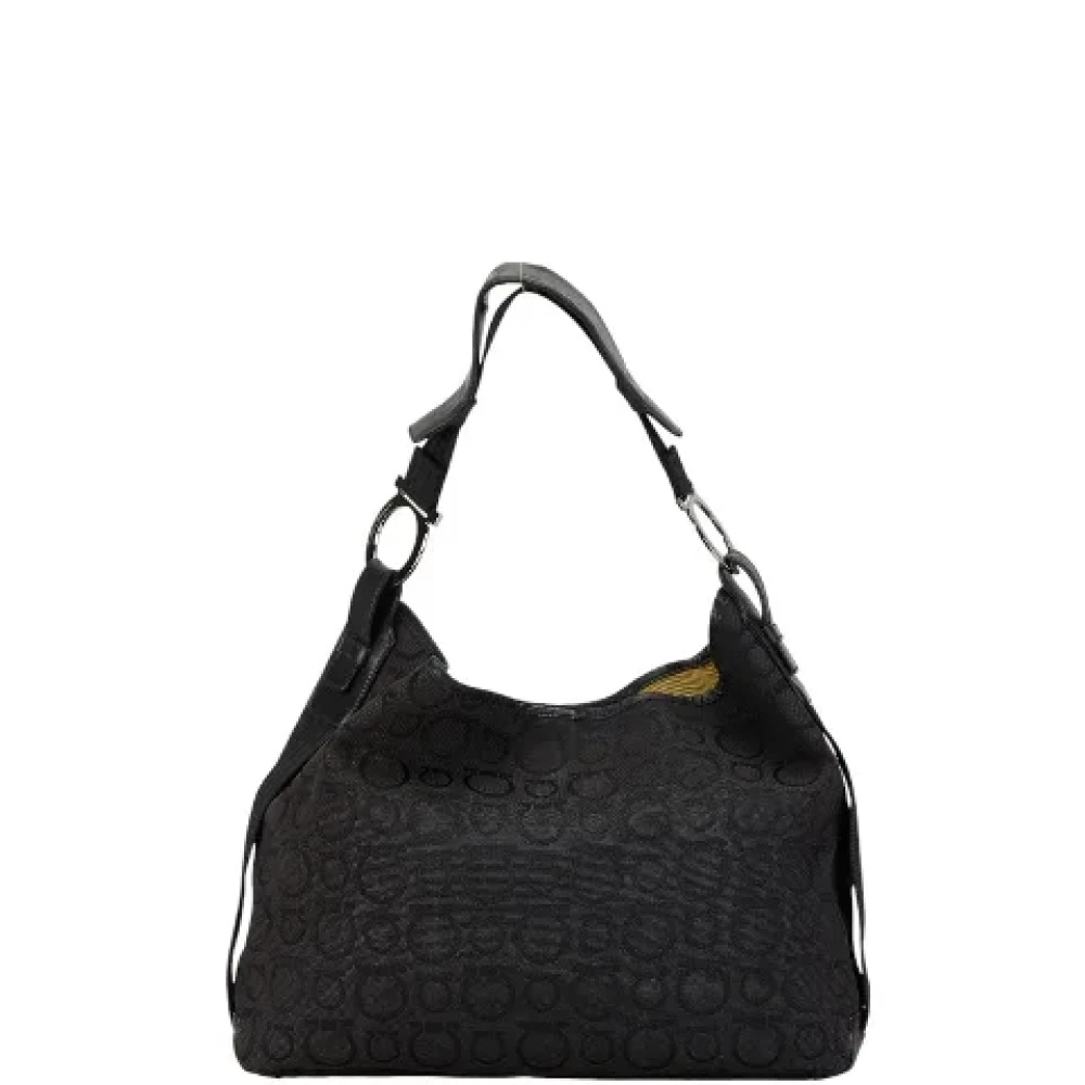 Salvatore Ferragamo Pre-owned Canvas shoulder-bags Black Dames