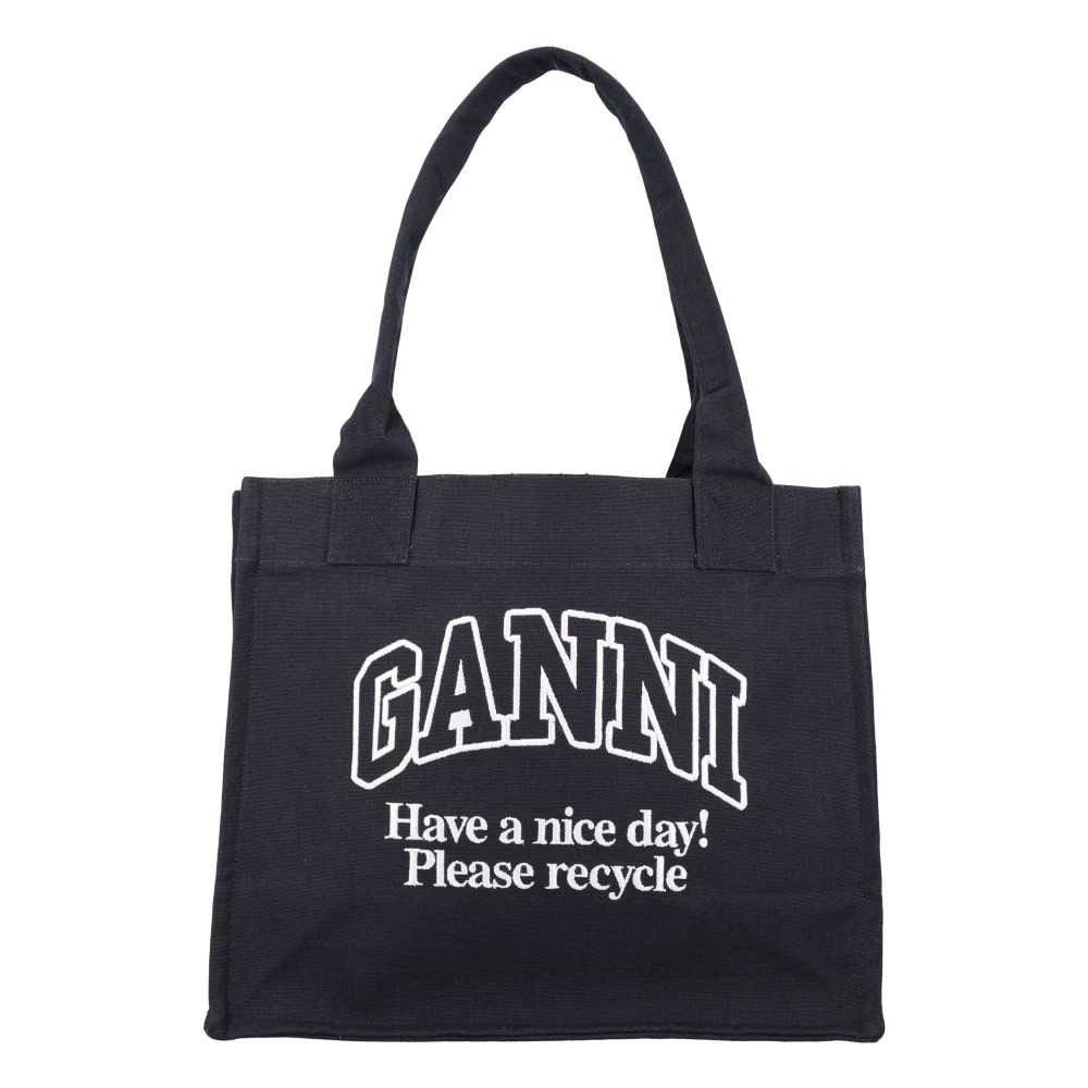 Ganni Gemakkelijke Shopper Tas Black Dames