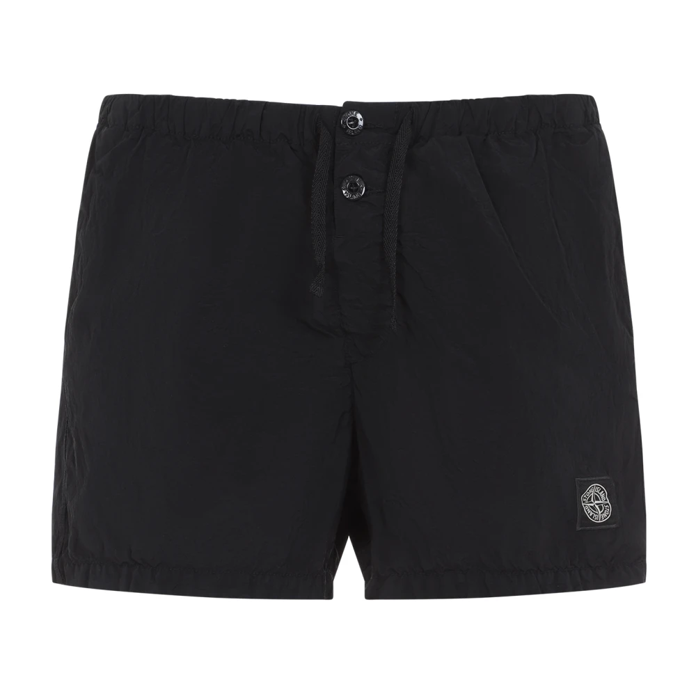 Stone Island Zwarte Casual Shorts voor Mannen Black Heren