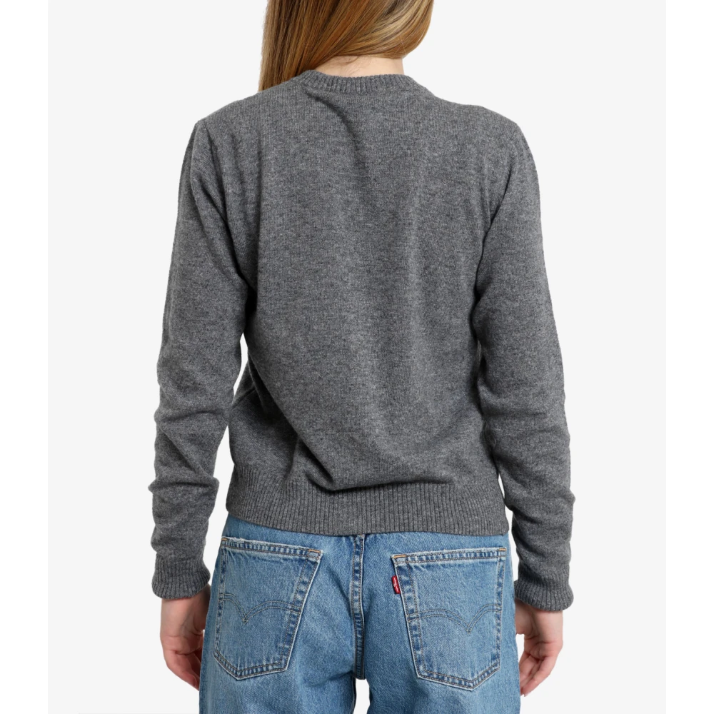 Msgm Grijze Wollen Trui met Rozetten Gray Dames