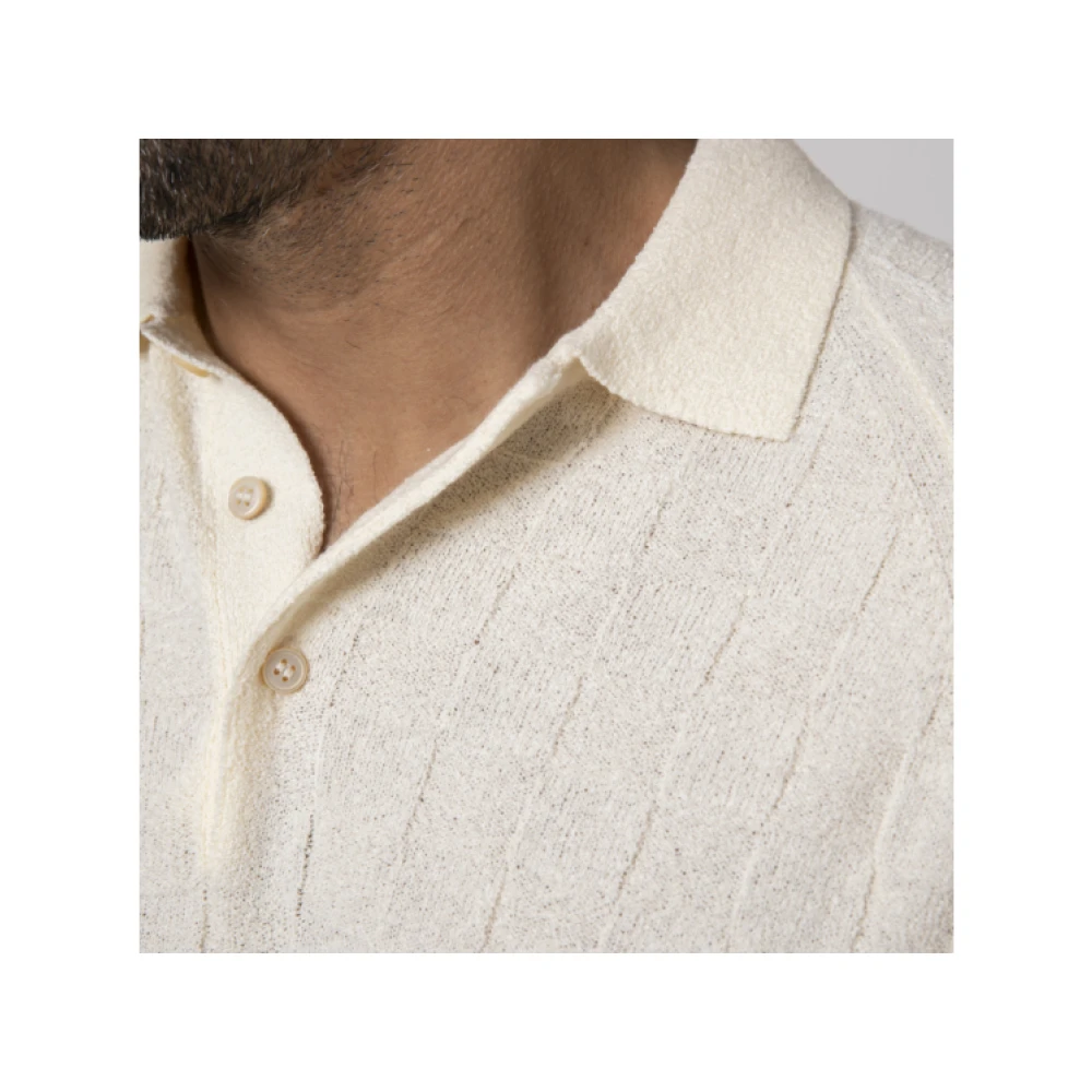 Gran Sasso Geometric Polo Shirt Beige Heren