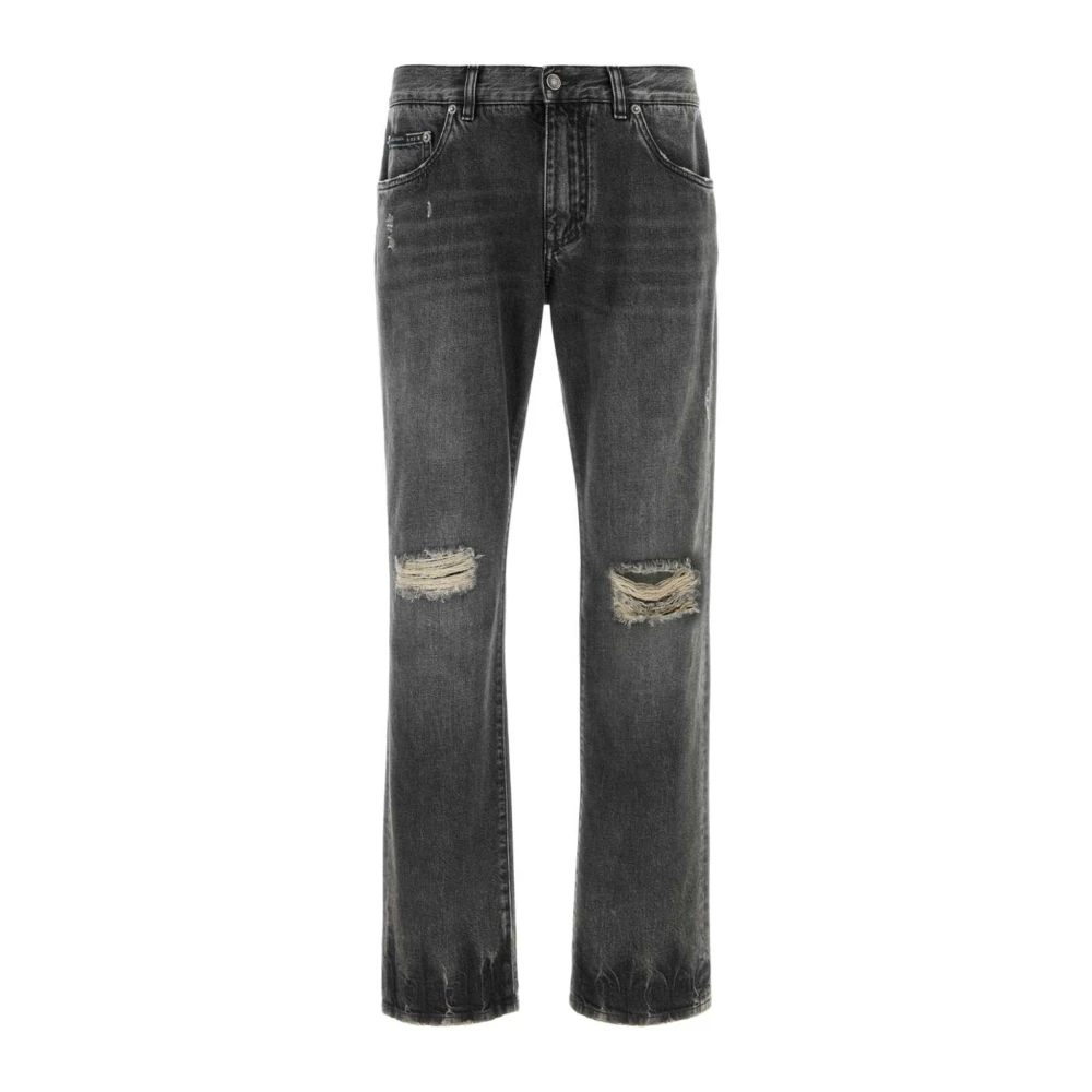 Dolce & Gabbana Black Straight Jeans - Male - Straight Fit Jeans - L - Jeans