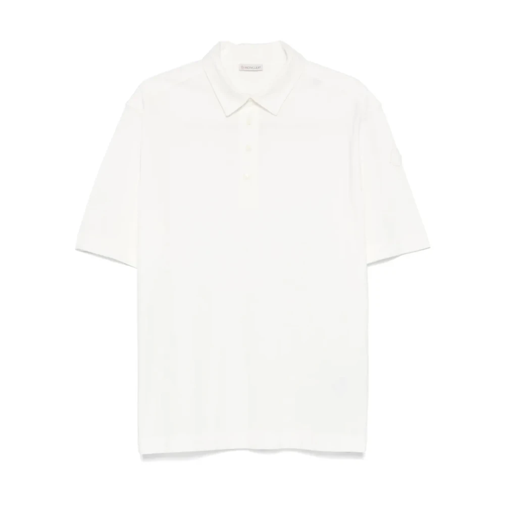 Moncler Men's White Logo Patch Polo Shirt - Polo Shirts - M - Tops