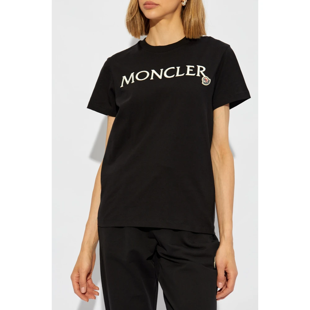 Moncler T-shirt met logo Black Dames