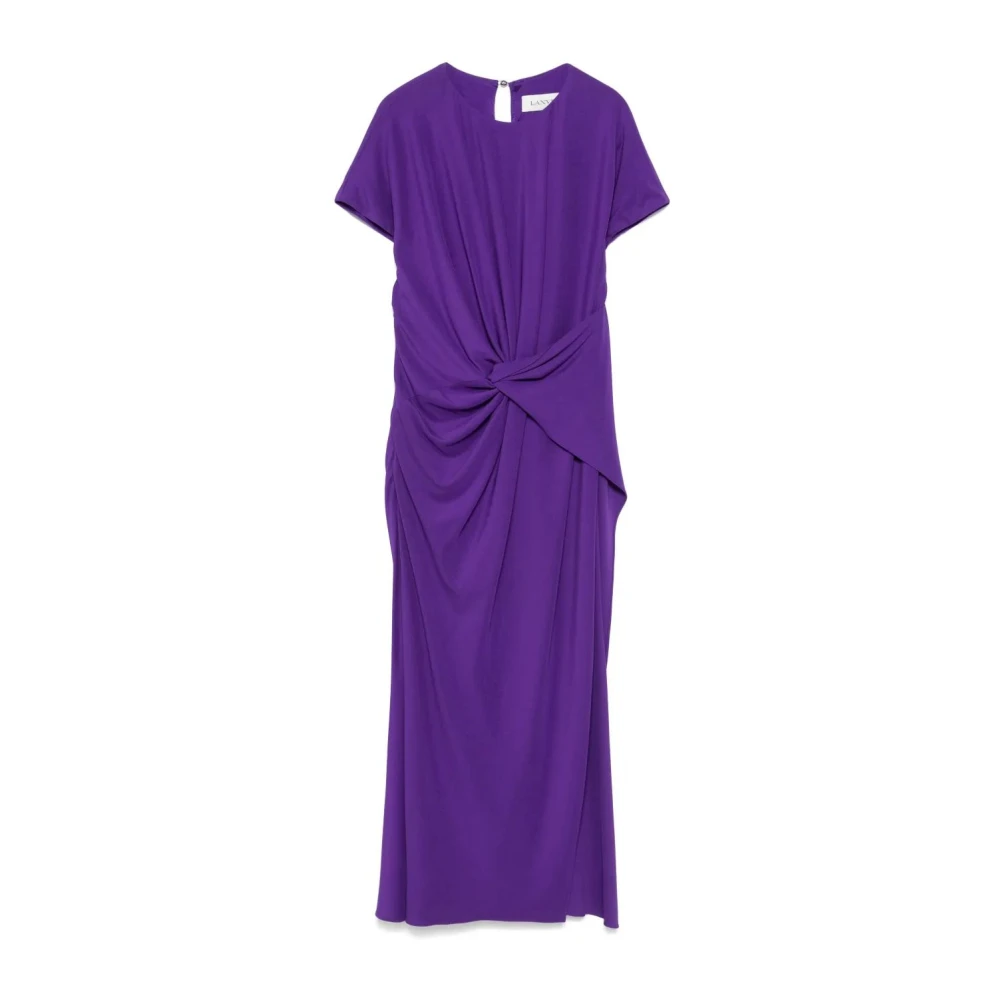 Lanvin Front Knot Midi Jurk Purple Dames