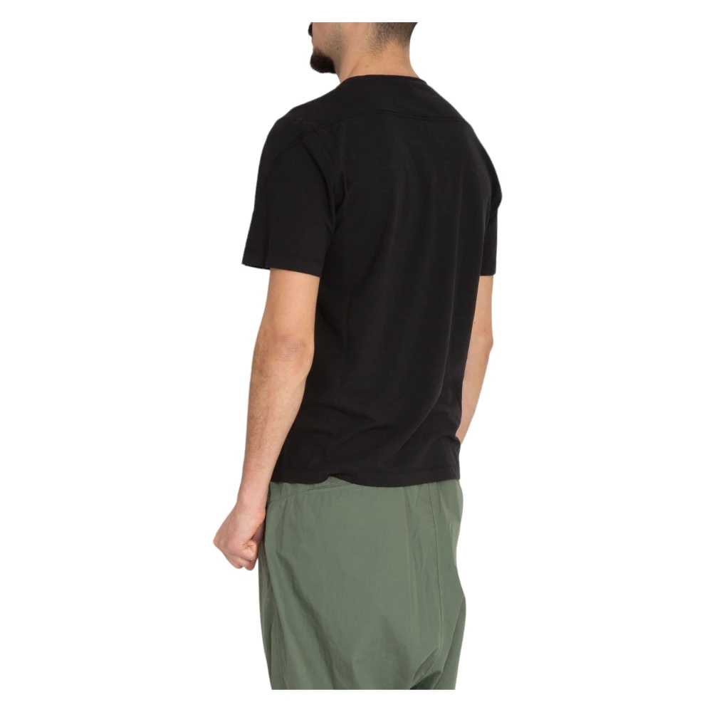 Transit Katoenen Henley Tee Black Heren