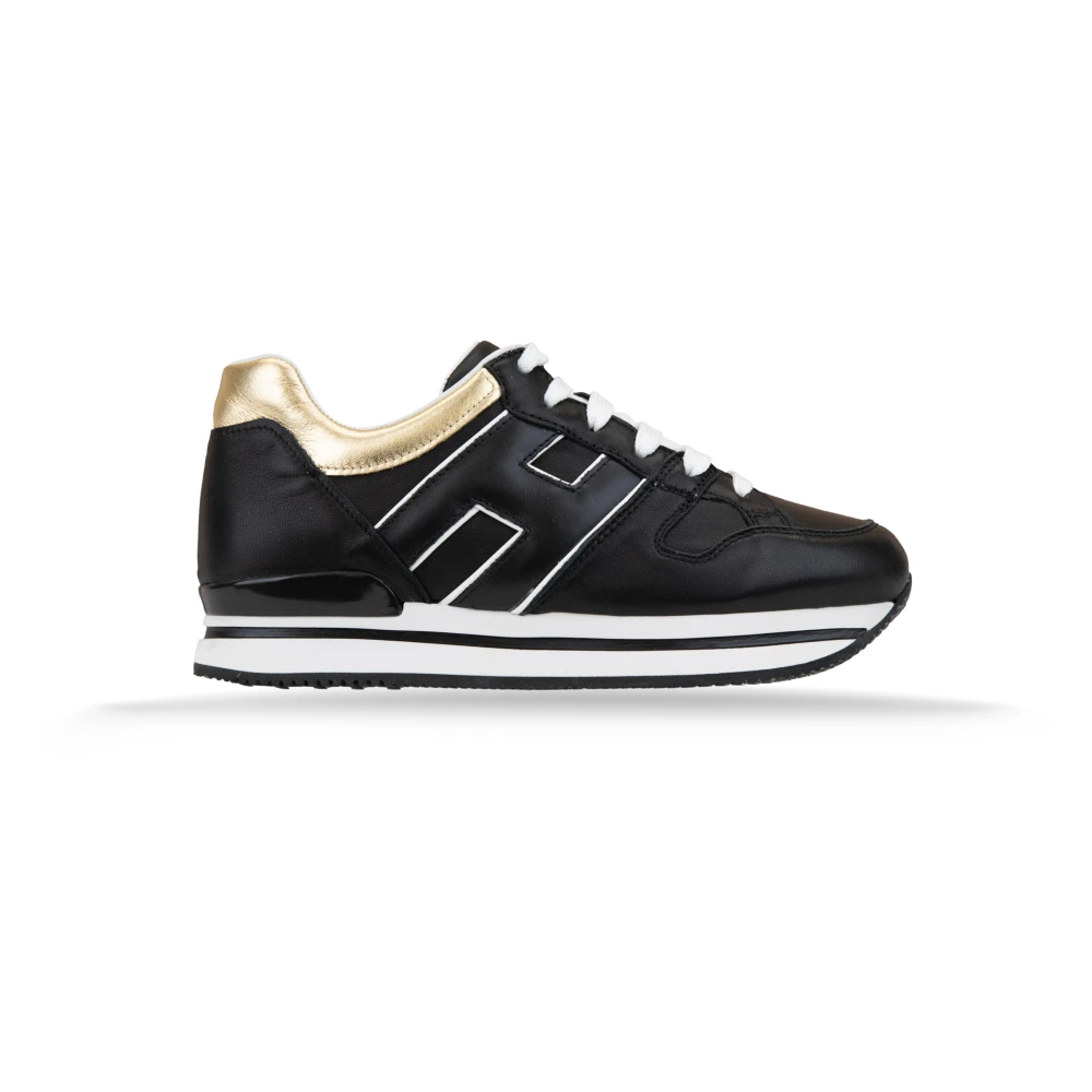 Hogan Leren Vetersneakers voor Dames Dames Schoenen Zwart
