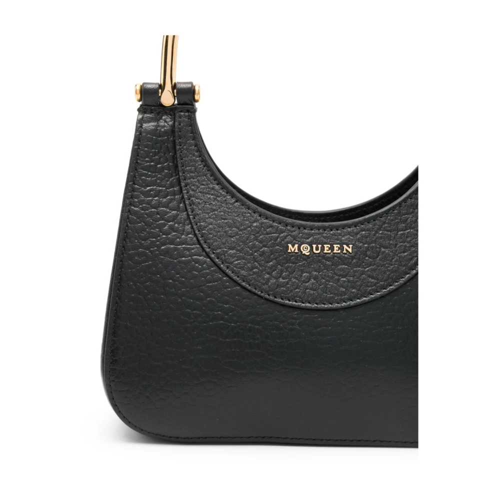 alexander mcqueen Zwarte en gouden schoudertas Black Dames