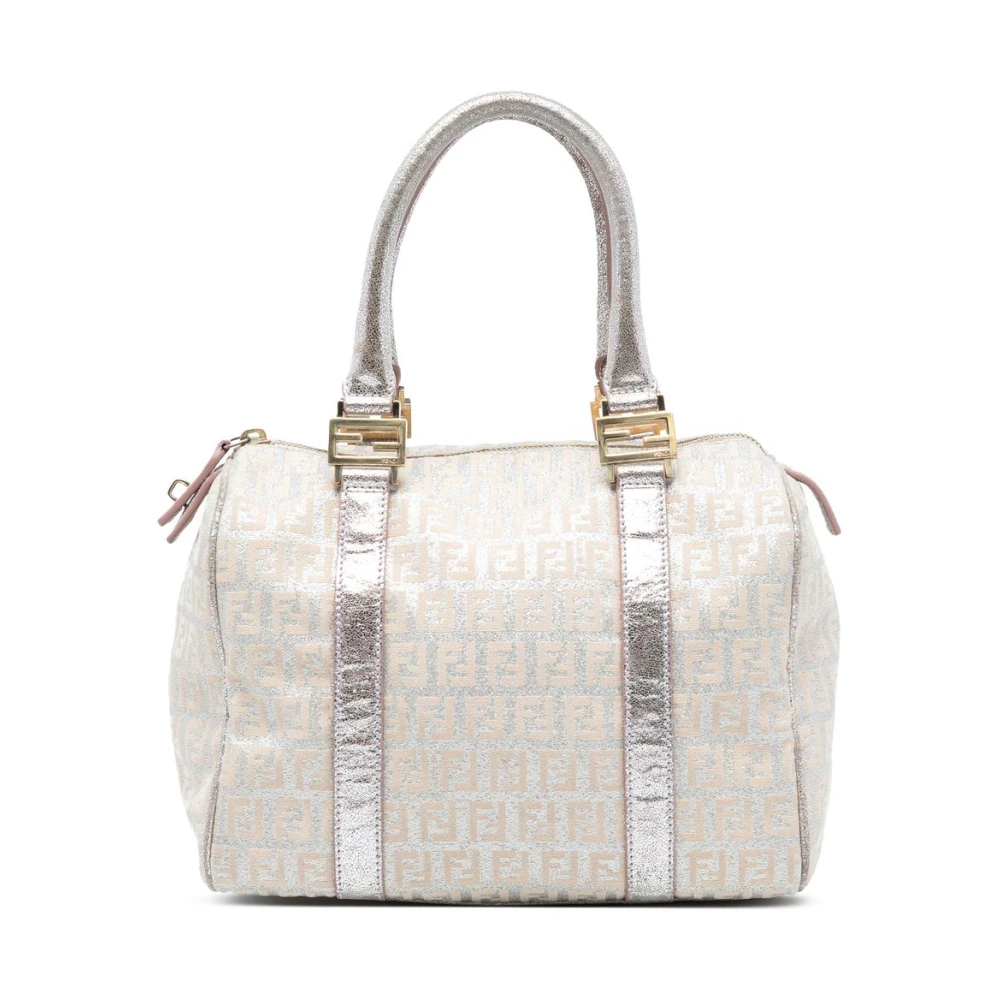 Fendi Vintage Women's Gray Pre-Owned Structured Handbag