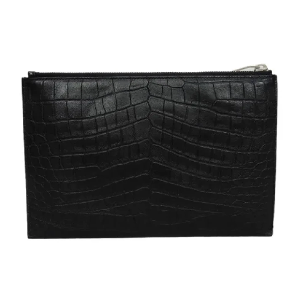 Yves Saint Laurent Vintage Pre-owned Leather clutches Black Dames