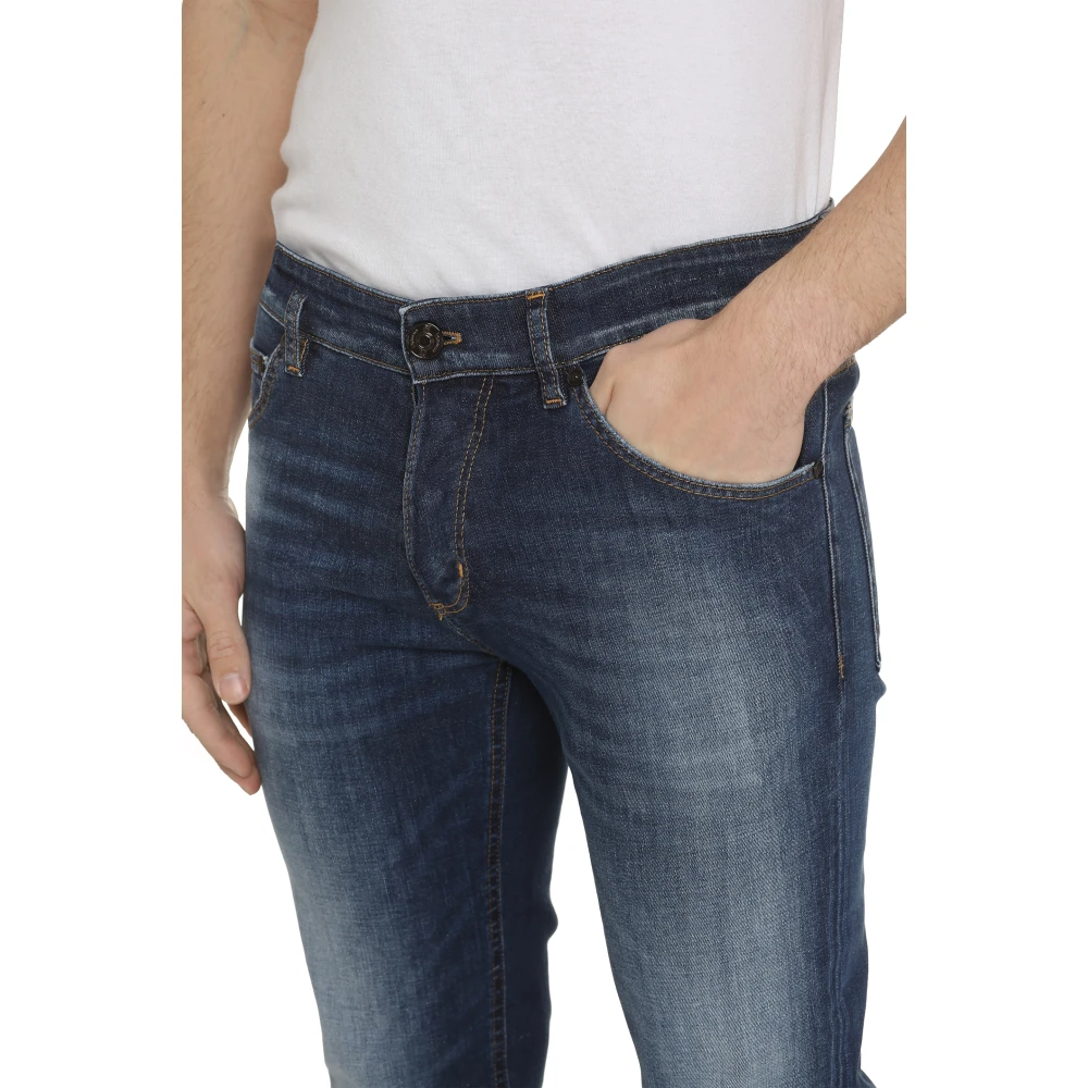 PT Torino Reggae Tapered Fit Jeans met Achterlogo Label Blue Heren